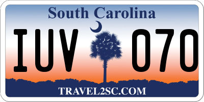SC license plate IUV070