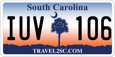 SC license plate IUV106