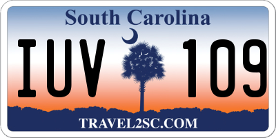 SC license plate IUV109