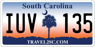SC license plate IUV135