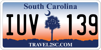 SC license plate IUV139