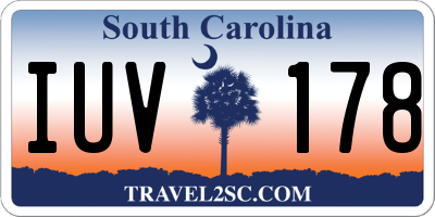 SC license plate IUV178