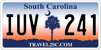 SC license plate IUV241