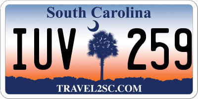 SC license plate IUV259