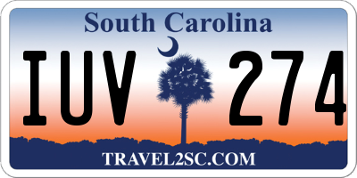 SC license plate IUV274