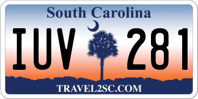 SC license plate IUV281