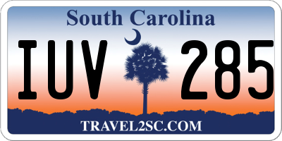 SC license plate IUV285