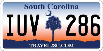 SC license plate IUV286