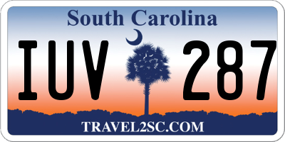 SC license plate IUV287