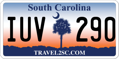 SC license plate IUV290