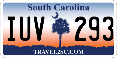 SC license plate IUV293