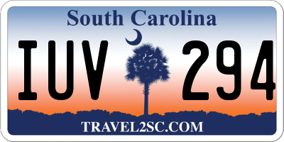 SC license plate IUV294