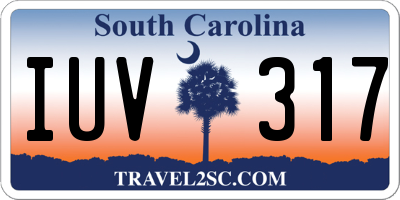 SC license plate IUV317