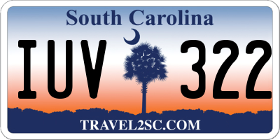 SC license plate IUV322