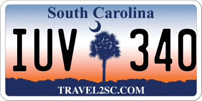 SC license plate IUV340