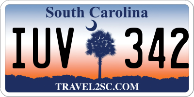SC license plate IUV342