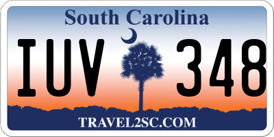 SC license plate IUV348