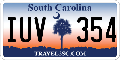 SC license plate IUV354