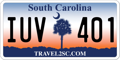SC license plate IUV401