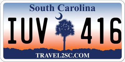 SC license plate IUV416