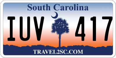 SC license plate IUV417
