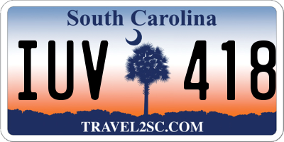 SC license plate IUV418