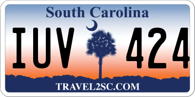 SC license plate IUV424