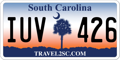 SC license plate IUV426