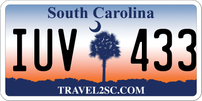 SC license plate IUV433