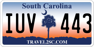 SC license plate IUV443