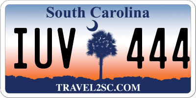SC license plate IUV444