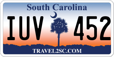 SC license plate IUV452