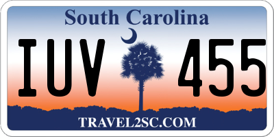 SC license plate IUV455