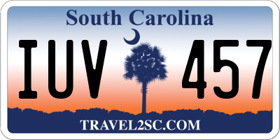 SC license plate IUV457