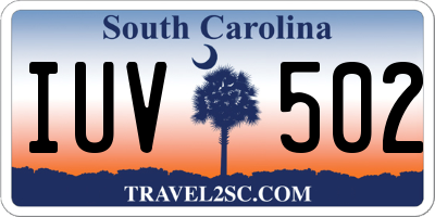 SC license plate IUV502