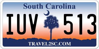 SC license plate IUV513