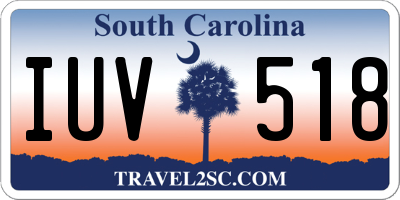 SC license plate IUV518