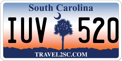 SC license plate IUV520