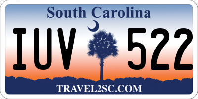 SC license plate IUV522