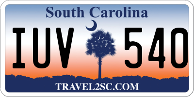 SC license plate IUV540