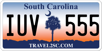 SC license plate IUV555