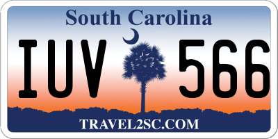 SC license plate IUV566