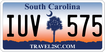 SC license plate IUV575
