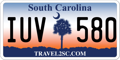 SC license plate IUV580