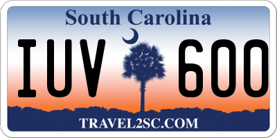 SC license plate IUV600