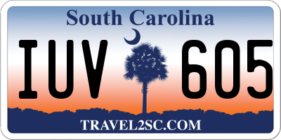 SC license plate IUV605