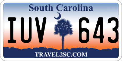 SC license plate IUV643