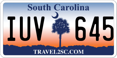 SC license plate IUV645