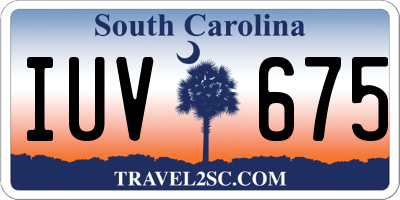 SC license plate IUV675