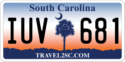 SC license plate IUV681